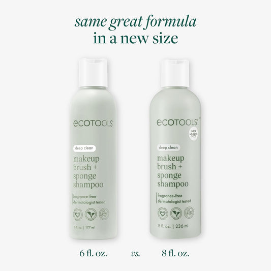 Cleanser Shampoo for Makeup Brush/Sponge/Puffs, Remove Makeup & Impurities, Fragrance-Free, No Harsh Chemicals, Vegan & Cruelty-Free, 6 Fl.Oz./177 Ml, 1 Count