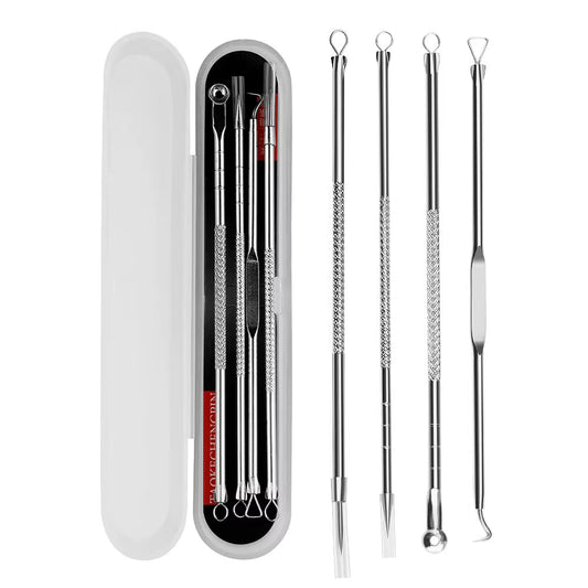 4Pc/Set Acne Blemish Remover Blackhead Extractor Black Dots Cleaner Needles Set Black Spots Pore Cleanser Tool